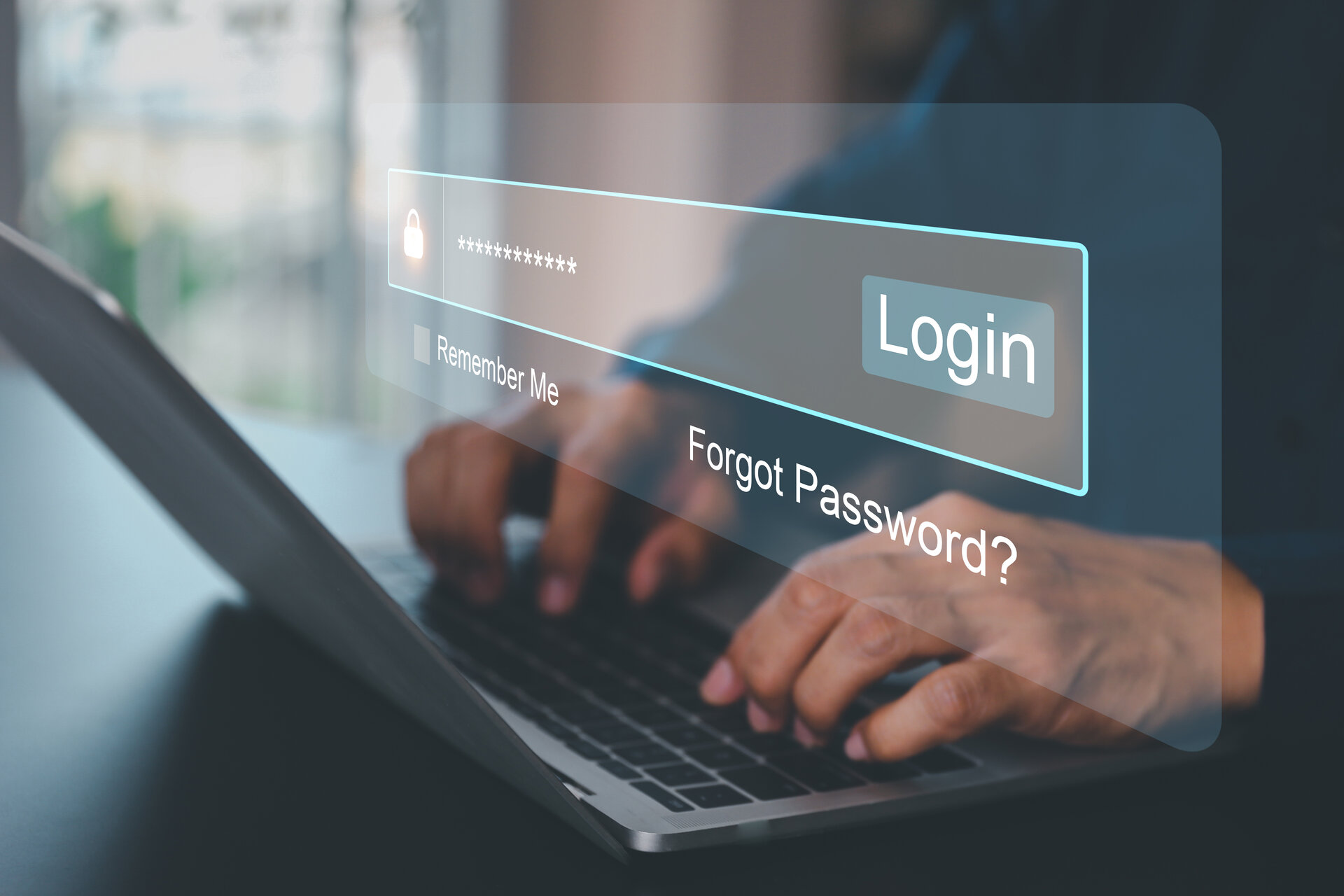 Geschäftsmann verwenden Laptop Login registrieren Benutzername und Passwort iden