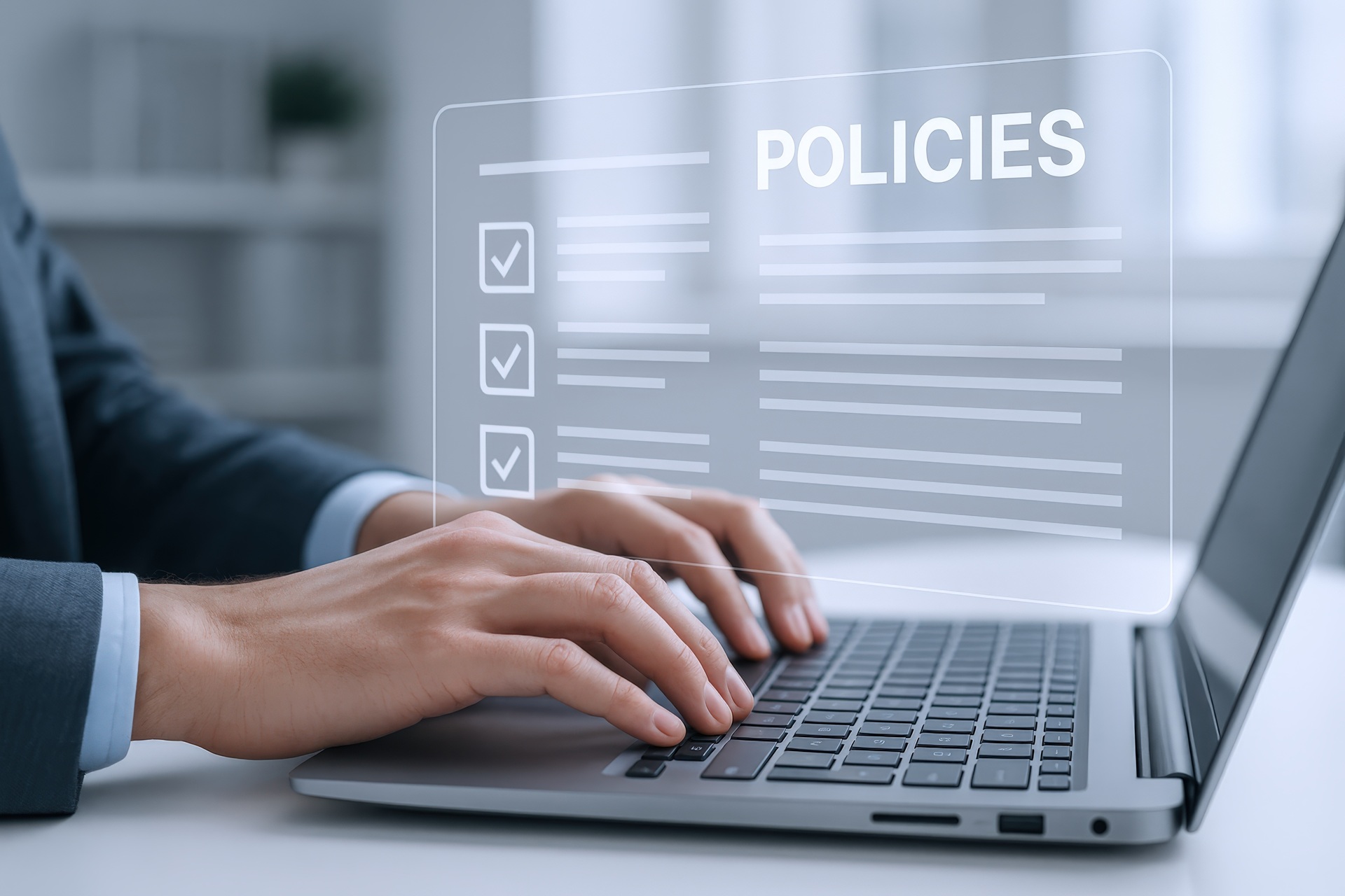 Digitale Richtlinienprüfung am Laptop | Arbeitsschutzberatung