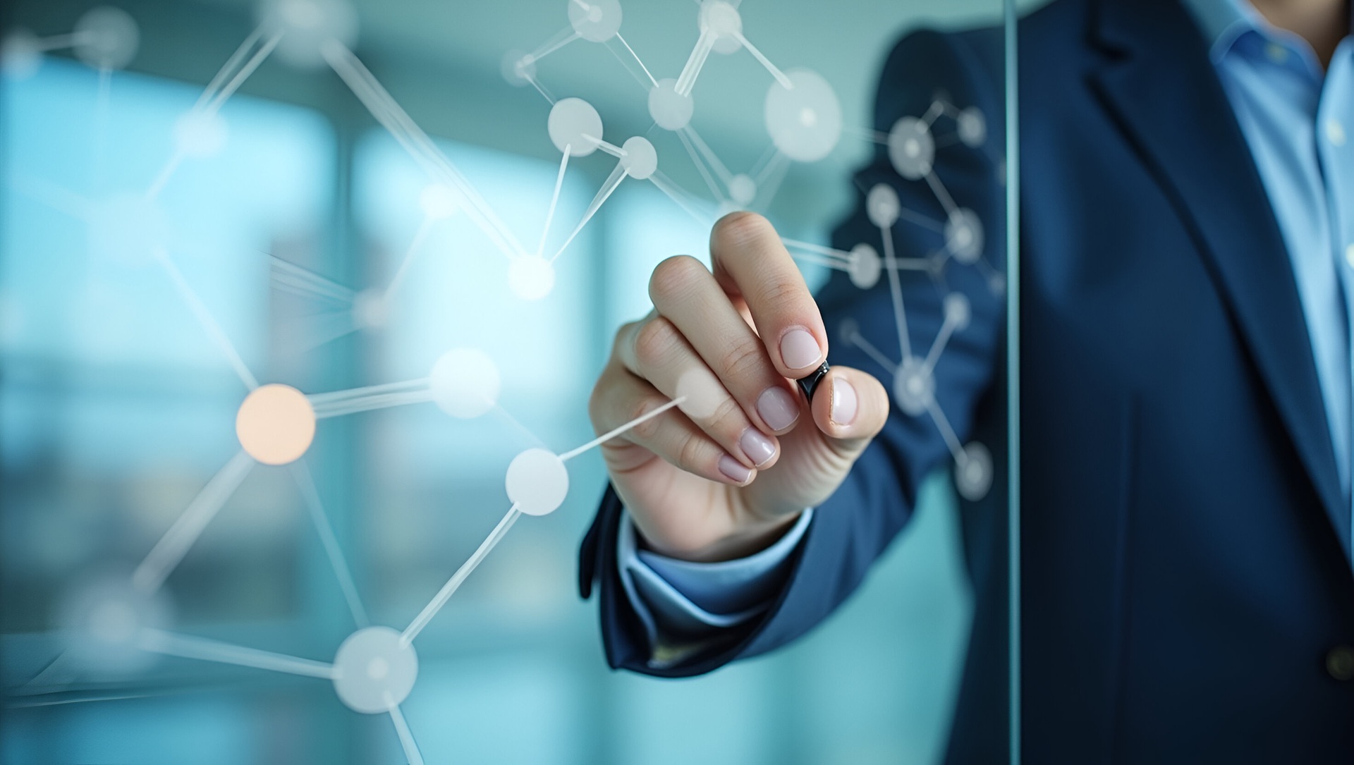 Hand zeichnet digitale Netzwerkstruktur | Gebäudereinigung