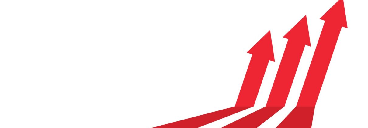 Rote Pfeile zeigen dynamisches Wachstum und symbolisieren die Wirkung von advanced planning and scheduling