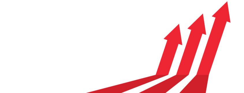 Rote Pfeile zeigen dynamisches Wachstum und symbolisieren die Wirkung von advanced planning and scheduling